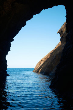View from Hells Cave toward the sea at Cape Creus