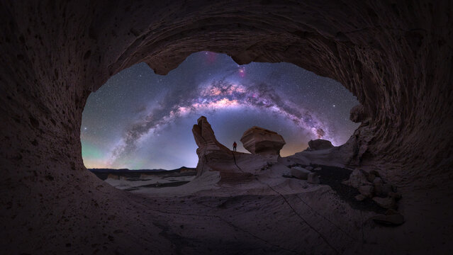 Milky Way above pumice field in Catamarca, Argentina