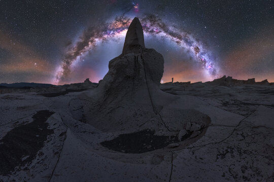 Milky Way over pumice field in Catamarca, Argentina