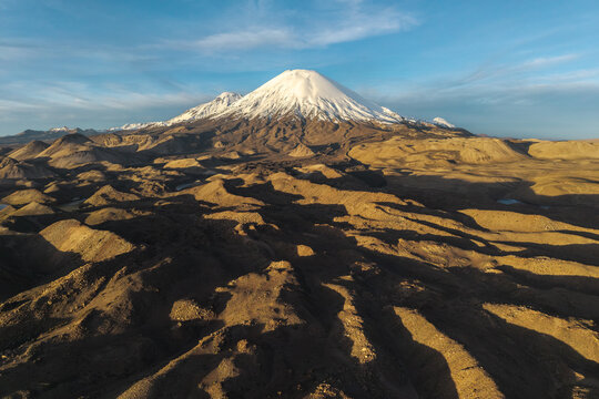 Parinacota Volcano in Lauca National Park, Chile landscape