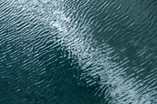 Rippling water surface with abstract wave texture
