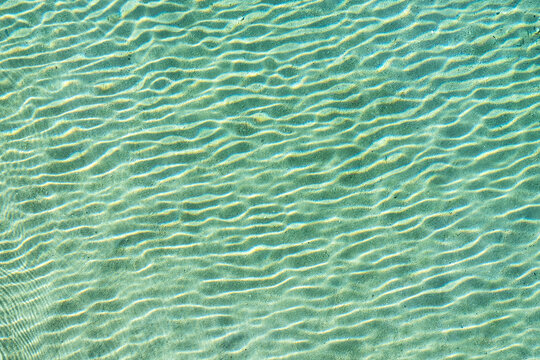 Turquoise water surface with rippling wave pattern