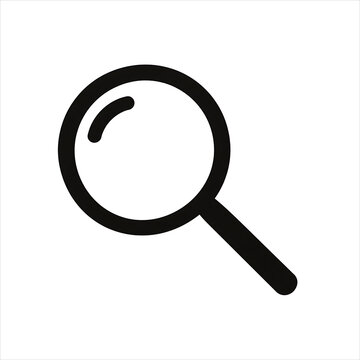 Icono s&iacute;mbolo lupa o busqueda sobre fondo blanco