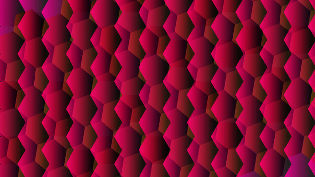 New Abstract geometric pattern of repeating red pentagonal shapes
