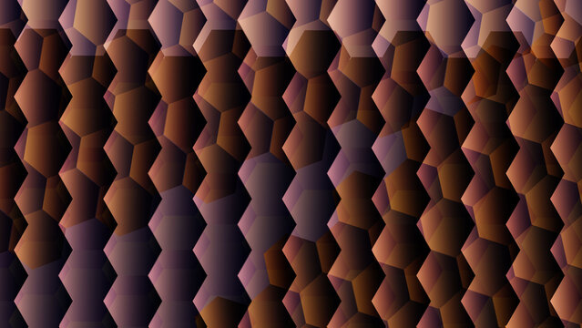 New Abstract geometric pattern of overlapping brown hexagons