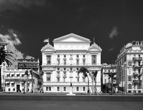 Historic architecture on the coastal boulevard in Nice, France
