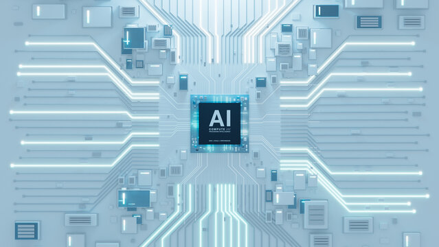 Small Central AI Processor on Expansive Digital Circuit Board