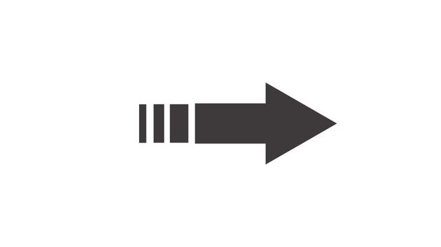 Arrow symbol icon. Directional sign arrow points to the right ,Abstract directional arrow icon on a white background,4k video animation