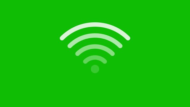 animation of wifi icon on a green screen background 4k video animation.video