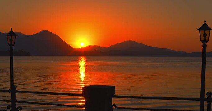  Landscape at dawn in Baveno on lake Maggiore