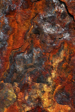 Rusty oxide texture on weathered metal surface