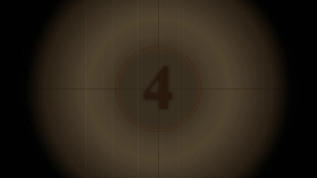 Retro sepia film countdown with soft vignette and numbers