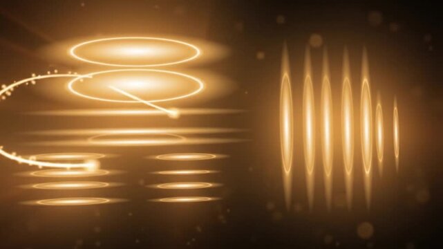 Abstract Glowing Starry Background with Warm Orange Lights, Illuminated Glass Effects, Magical Sparkle, Bright Spotlight and Festive Christmas Glow Design