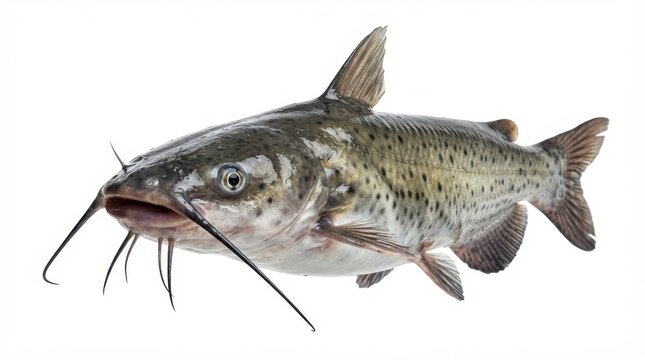 Catfish with long barbels and spotted skin