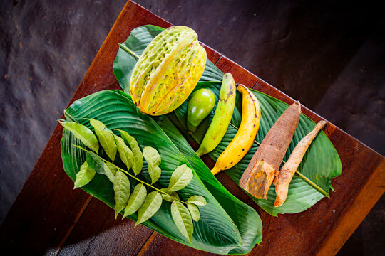 Amazonian ancestral food with macambo, yuca and guayusa