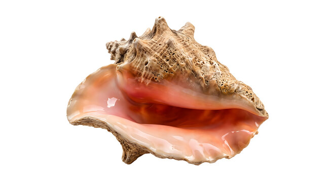 Large conch shell with pink interior for beach decor and natural displays.