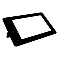 Modern digital tablet device on stand for educational or entertainment applications. © MdShohidul