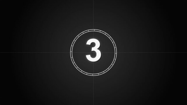 Minimal monochrome countdown timer with thin circular outline