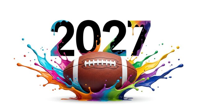 American football 2027 splash art isolated on white background