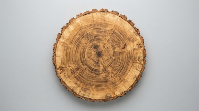 Circular wooden log cross section with rings