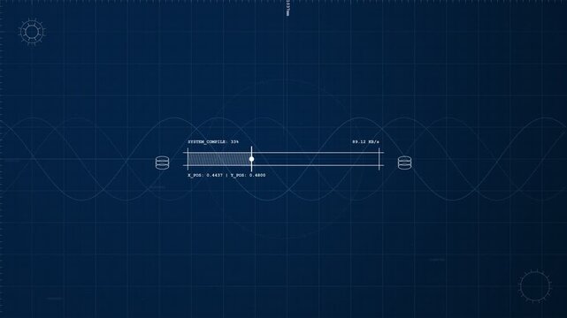 Technical Blueprint Schematic Animation Showing Construction Planning
