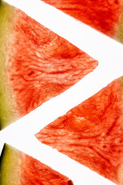 Watermelon slice pattern with vibrant red fruit texture