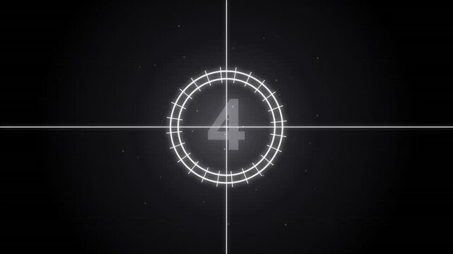 Glowing circular countdown timer with spark particles on black
