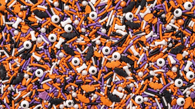 Halloween sprinkles mix full-frame texture