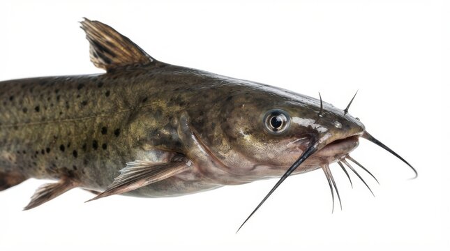 Close-up of a speckled catfish swimming