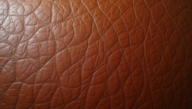 Natural Brown Leather Texture with Detailed Grain Pattern Background