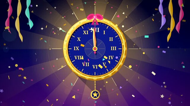 New Year Countdown Clock Animation