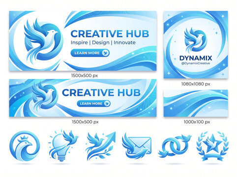 Creative Business Media Template Vector. Bird Branding Banner