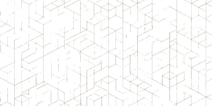 Dense abstract isometric cube grid texture background with complex structural geometric line pattern vector illustration.