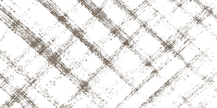 Abstract brown grunge crossing diagonal lines texture geometric pattern modern vector illustration background.