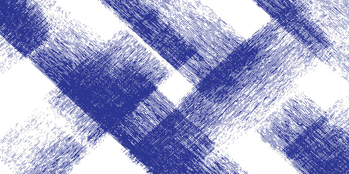Abstract blue grunge crossing thick diagonal lines texture geometric pattern creative vector illustration background.