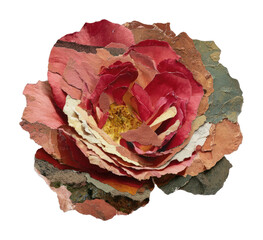 Obraz premium PNG Textured collage rose illustration