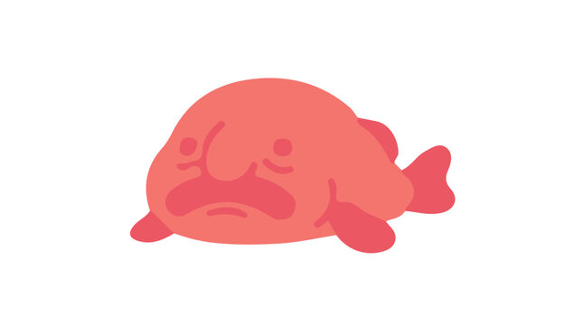 Blobfish Vi icon flat design colorful vector illustration