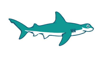 Obraz premium Bonnethead S icon flat design colorful vector illustration