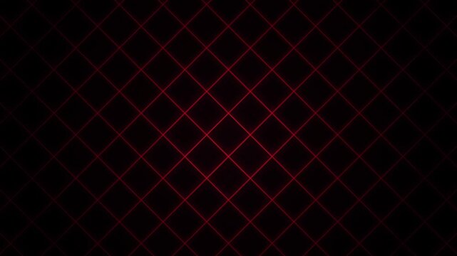 Seamless crimson neon diamond grid loop abstract background for digital displays and modern graphics