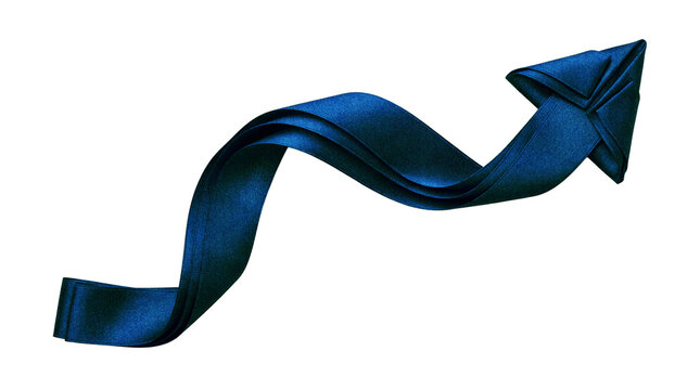 Curved arrow folded ribbon 07 isolated on white background