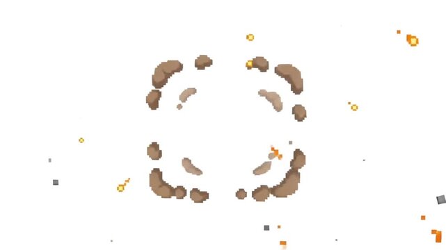 2d pixel smoke burst dynamic motion effect.