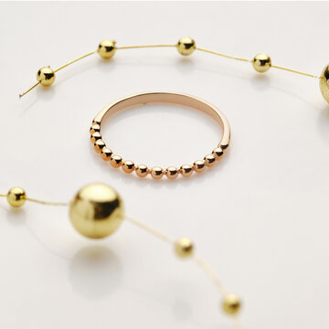Elegant jewelry set. Jewellery set with gemstones. Product still life concept. Ring, necklace and earrings.