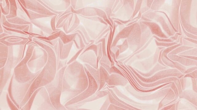 Soft pink silk fabric motion video clip featuring elegant smooth folds and gentle flowing waves with glossy highlights and luxurious textile texture for background design