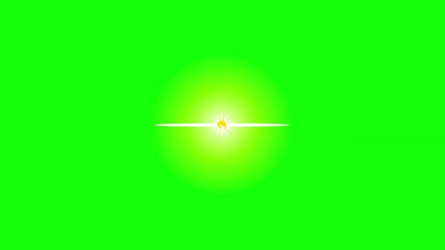 Radiant cinematic light effect with a dazzling central flare and soft bloom, evoking a bright optical anomaly or subtle temporal light leakage on a chroma key background