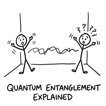 Quantum Entanglement Explained Funny Stick Figure Physics Cartoon