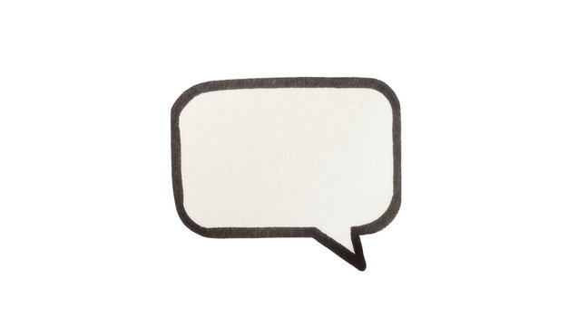 Hand drawn speech bubble with thick black outline, isolated on transparent background
