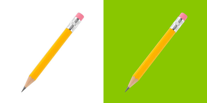 Classic yellow pencil with a pink eraser tip for writing and drawing tasks