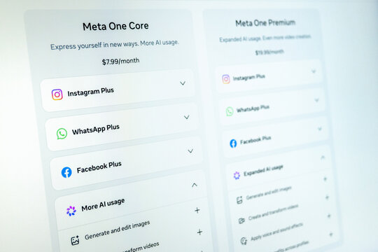 Meta one subscription plans pricing details comparison
