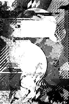 Glitch distorted grungy isolated layers . Design element for brochure, social media, posters, flyers. Overlay texture.Textured banner with Distress effect .Vector halftone dots . Screen print texture