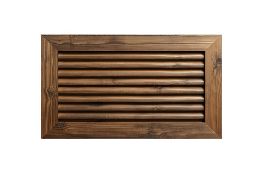 Rectangular wood ventilation grille with horizontal slats